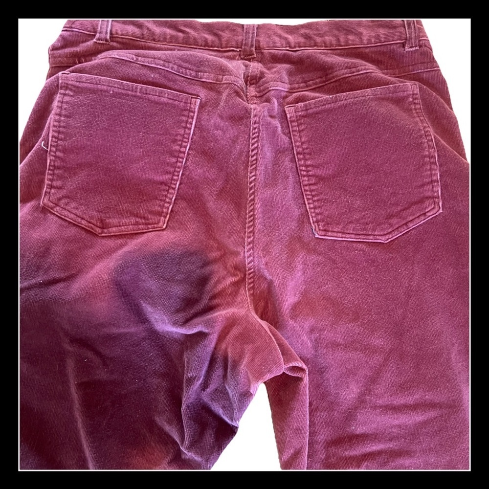 VTG Veranesi Brushed Corduroy Boot Cut Burgundy Pants Women’s 14 Western Boho - Picture 4 of 7
